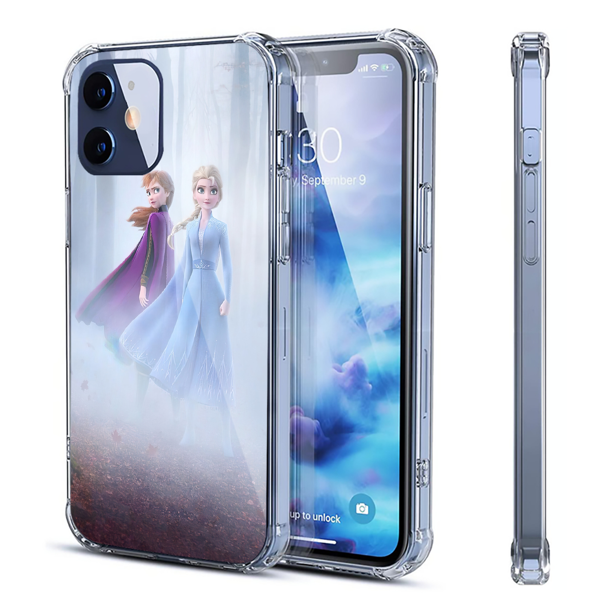 （画像用） アナと雪の女王 アンナ エルサ Frozen Anna Elsa 【iPhone 12シリーズ対応】透明スマホケース（クリアソフトケース）